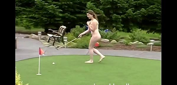  Hot Mandy plays putput golf with herself